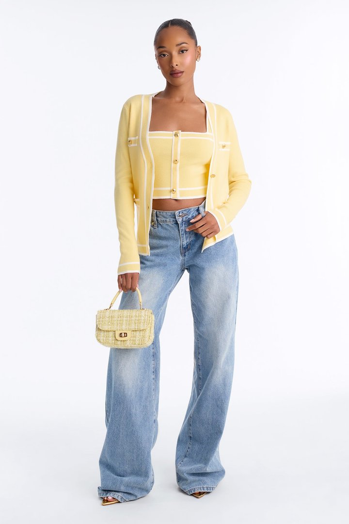 Lunch In Paris 2 Piece Sweater - Yellow/combo