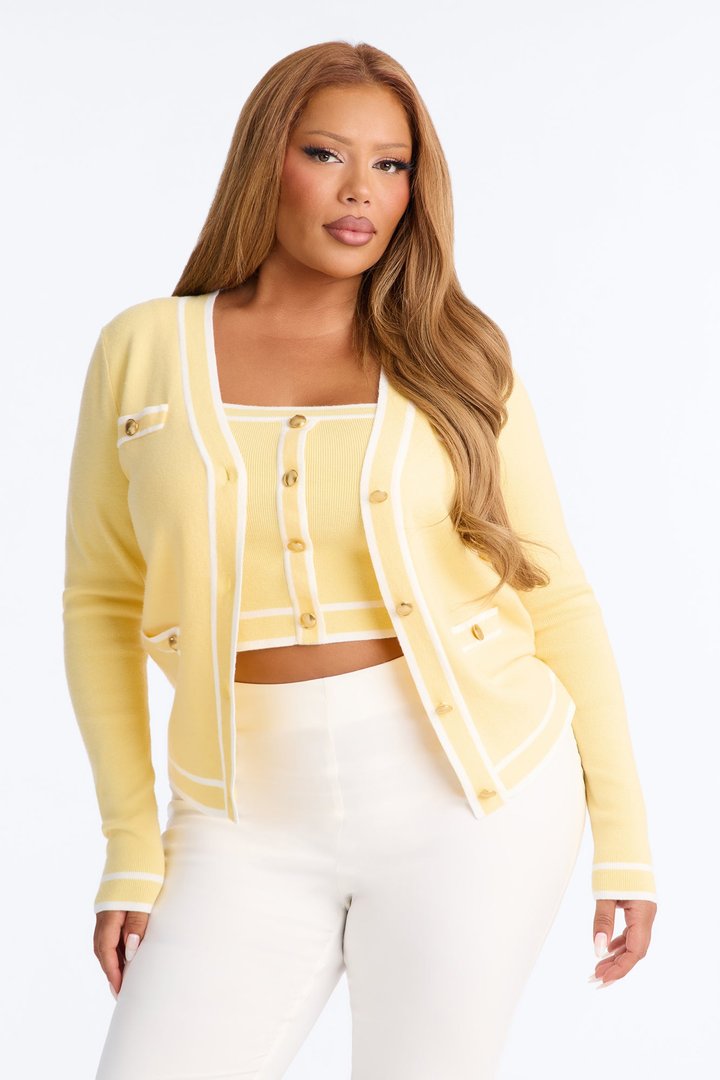 Lunch In Paris 2 Piece Sweater - Yellow/combo