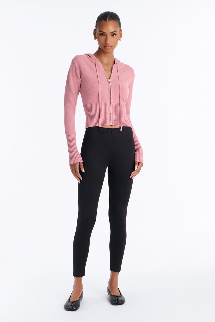 Lana Zip Up Sweater - Mauve