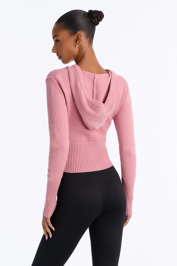Lana Zip Up Sweater - Mauve