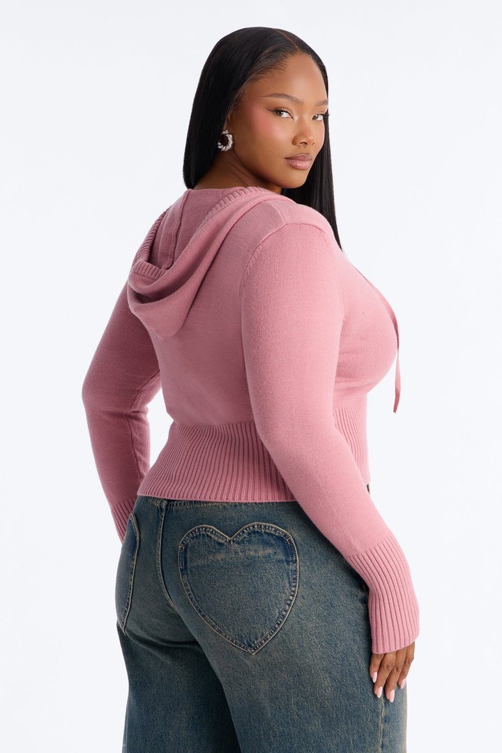 Lana Zip Up Sweater - Mauve