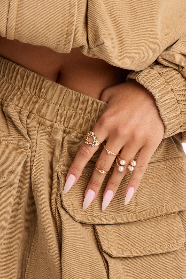 Only One Around 5 Piece Rings Set - Gold