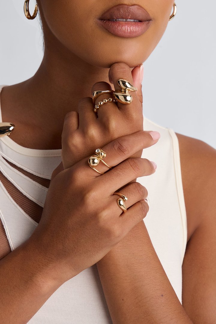 Kind Minds 5 Piece Rings Set - Gold