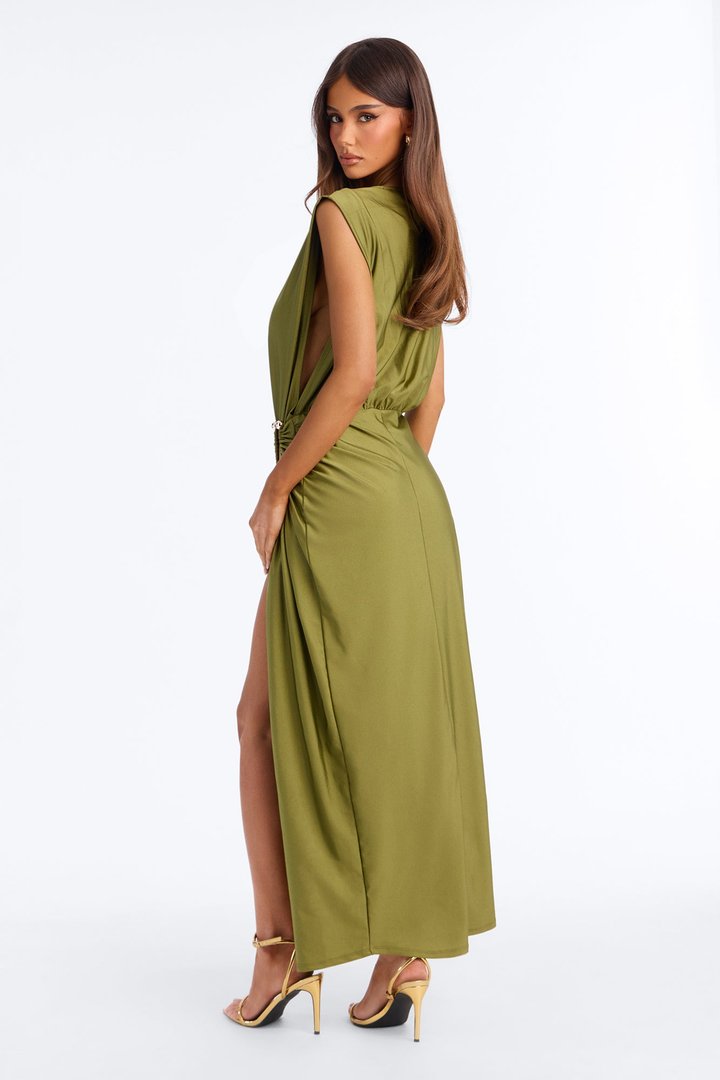 Spice It Up Midi Dress - Olive