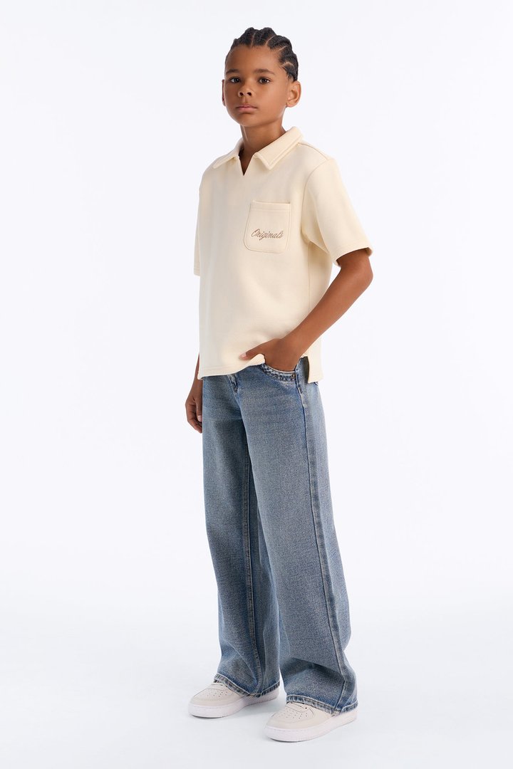 Mini Tyson Happy Mistake Short Sleeve Polo - Cream