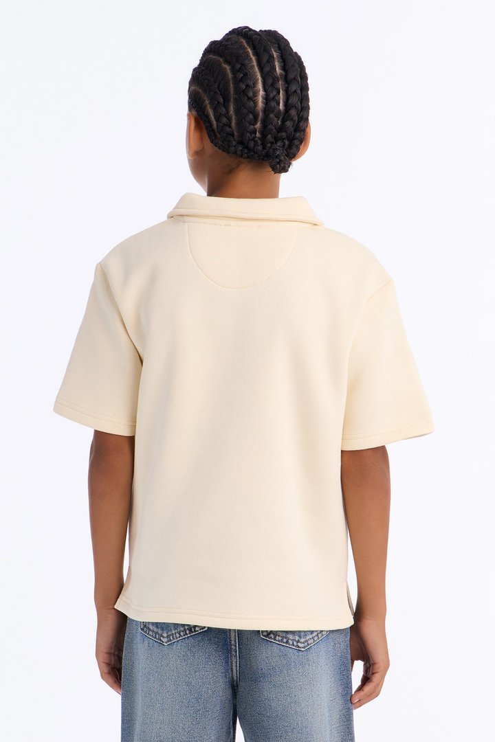 Mini Tyson Happy Mistake Short Sleeve Polo - Cream