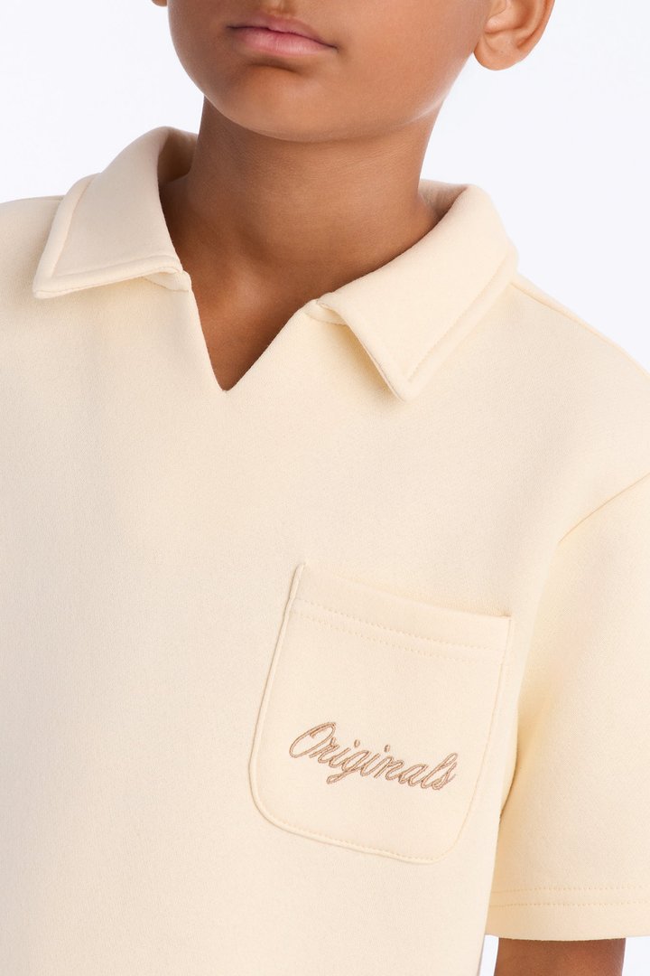 Mini Tyson Happy Mistake Short Sleeve Polo - Cream
