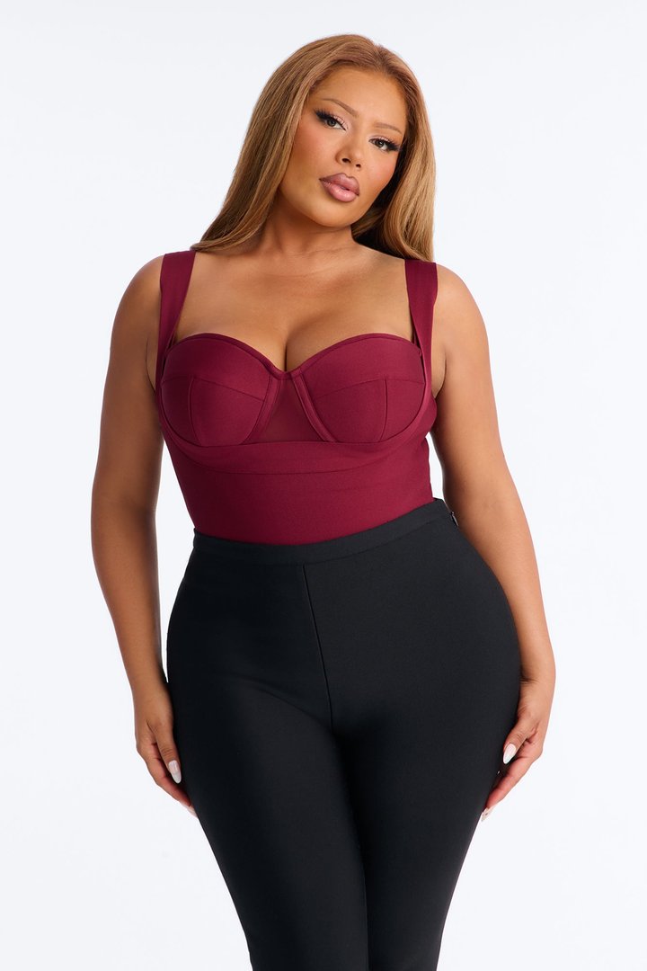My Revenge Bandage Bodysuit - Burgundy