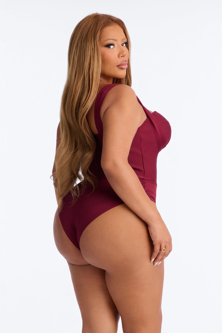 My Revenge Bandage Bodysuit - Burgundy