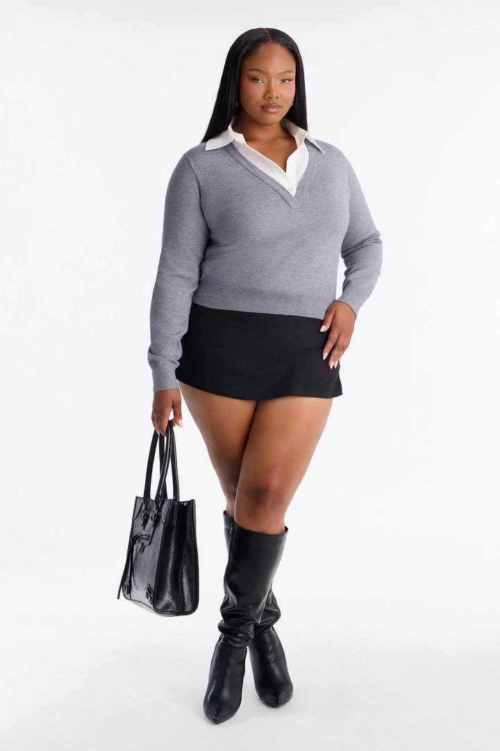 Let's Have A Debate Sweater - Heather Grey