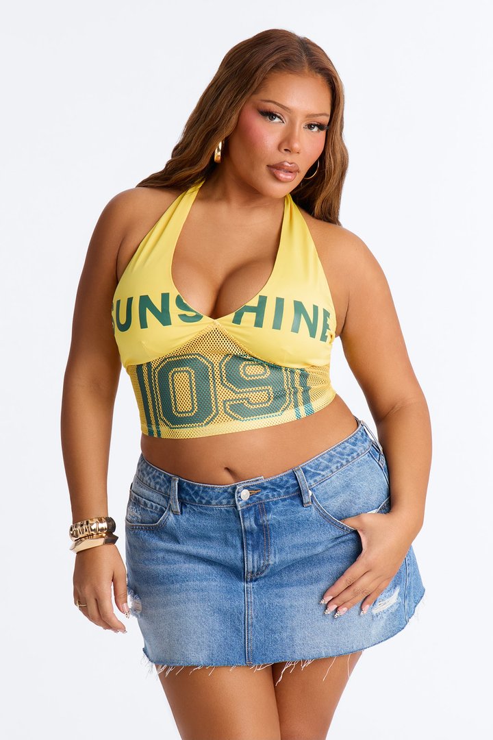 Sunshine Honey Halter Top - Yellow
