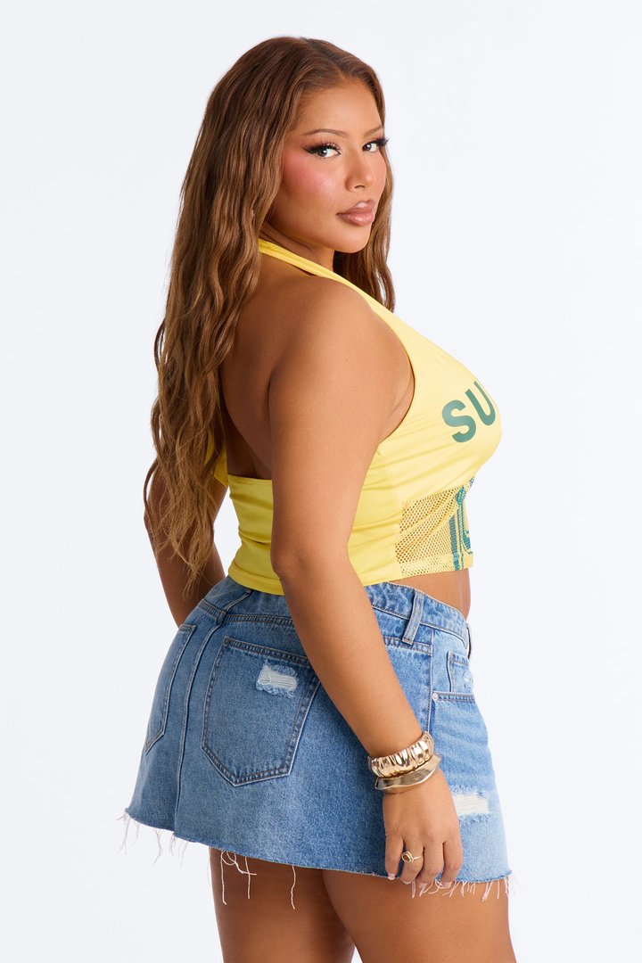 Sunshine Honey Halter Top - Yellow