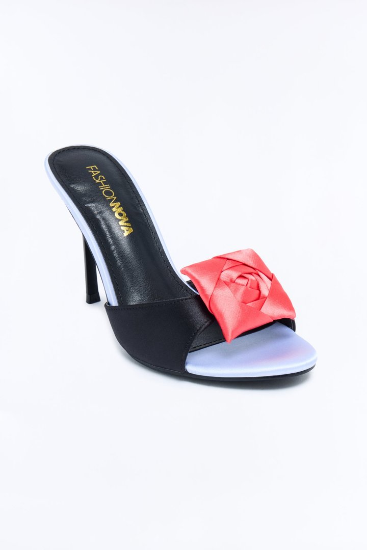 Always Fresh Floral Heeled Sandals - Black
