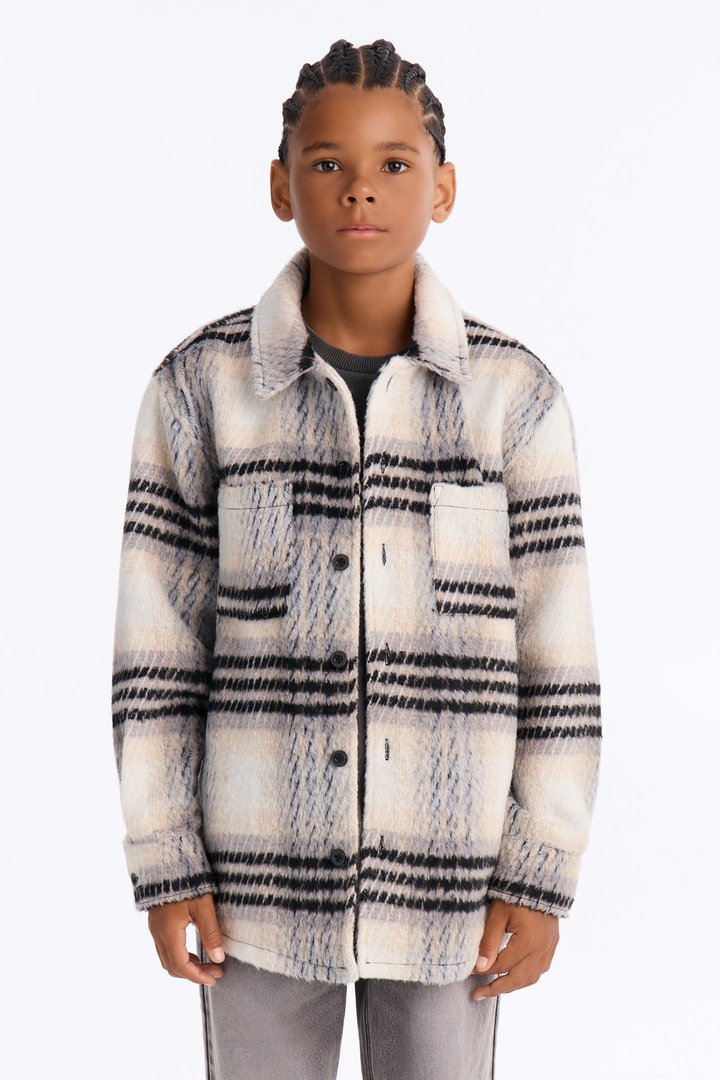 Mini Move Up Plaid Shacket - Black/combo