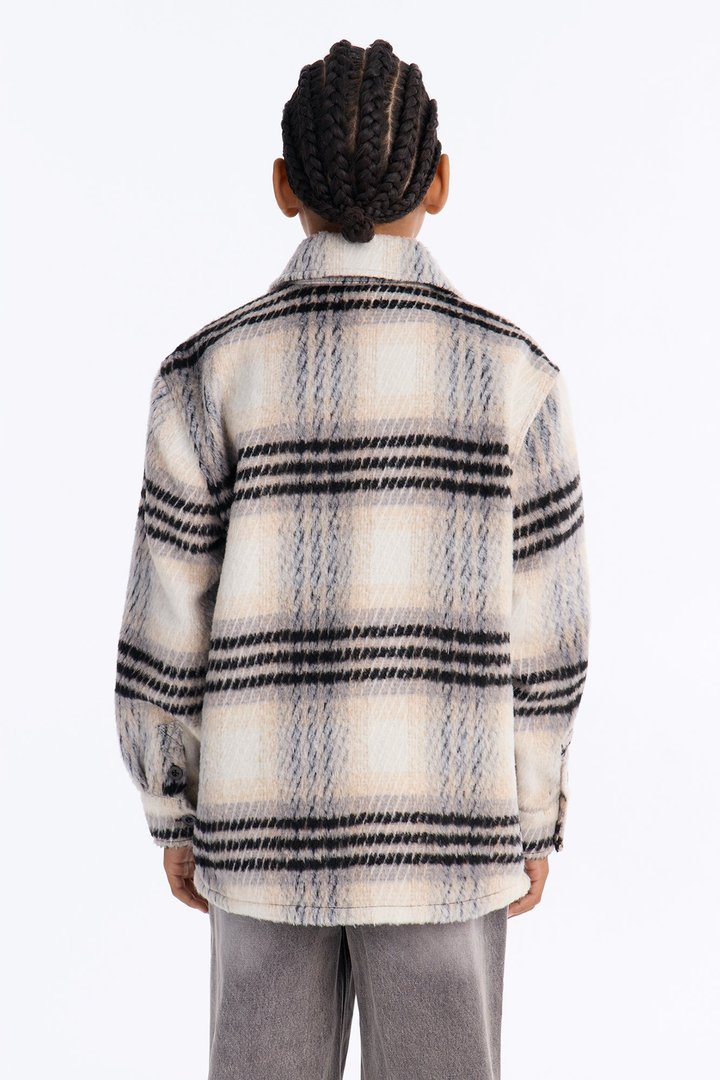 Mini Move Up Plaid Shacket - Black/combo