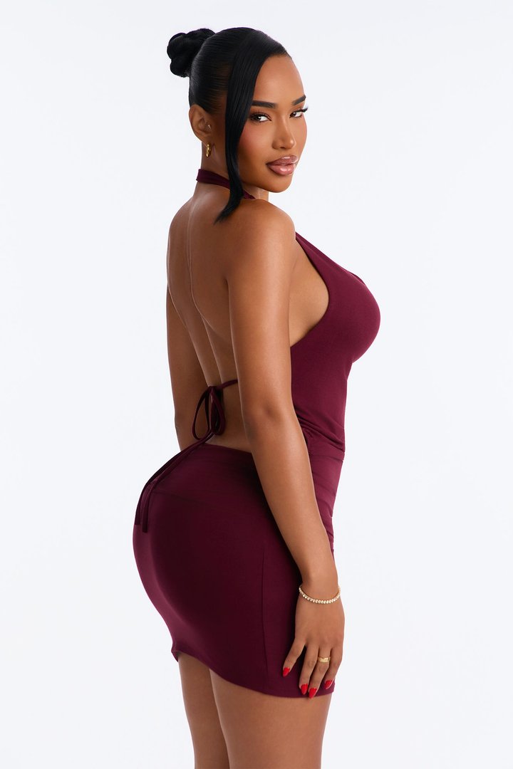 Jax Double Lined Mini Dress - Burgundy