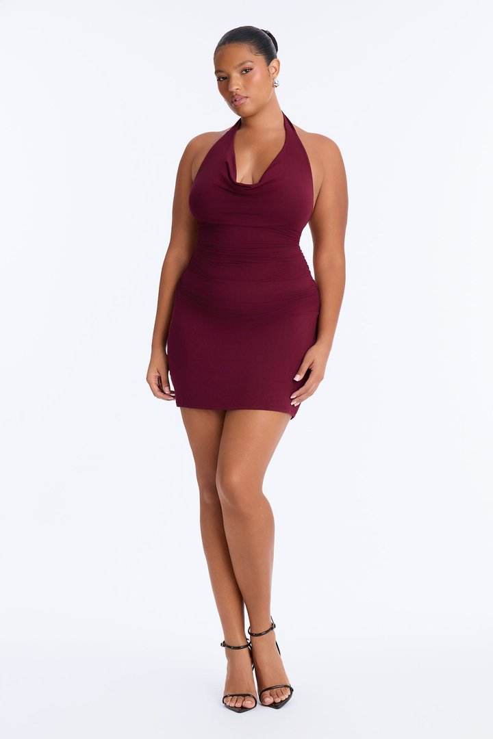 Jax Double Lined Mini Dress - Burgundy