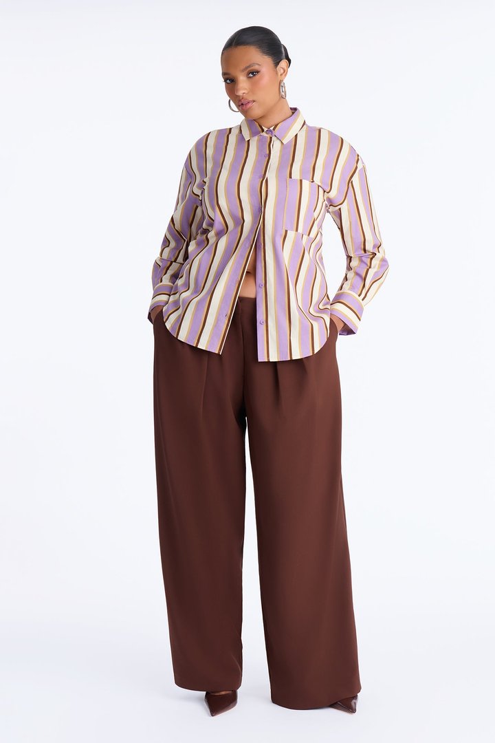 I'm The Main Topic Striped Shirt - Purple/combo