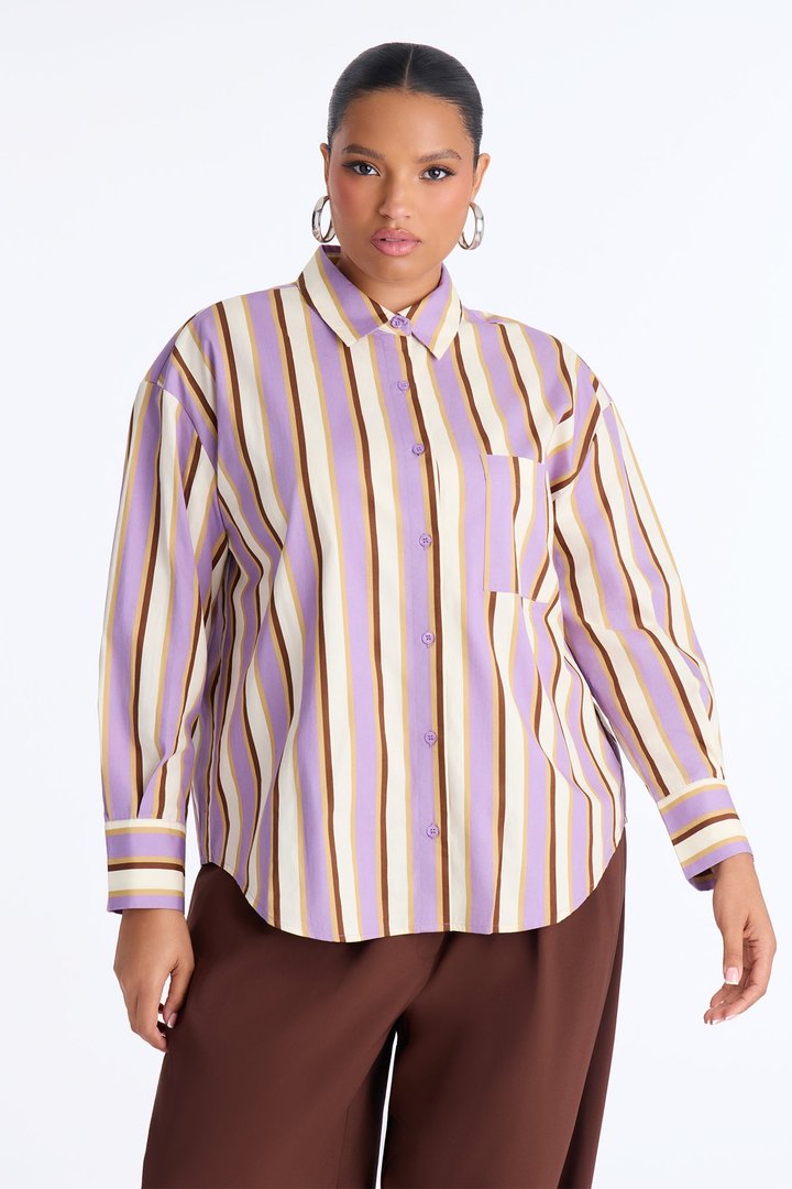 I'm The Main Topic Striped Shirt - Purple/combo