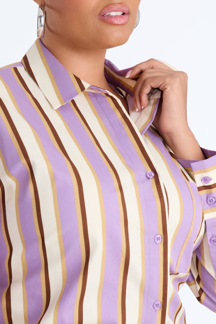 I'm The Main Topic Striped Shirt - Purple/combo