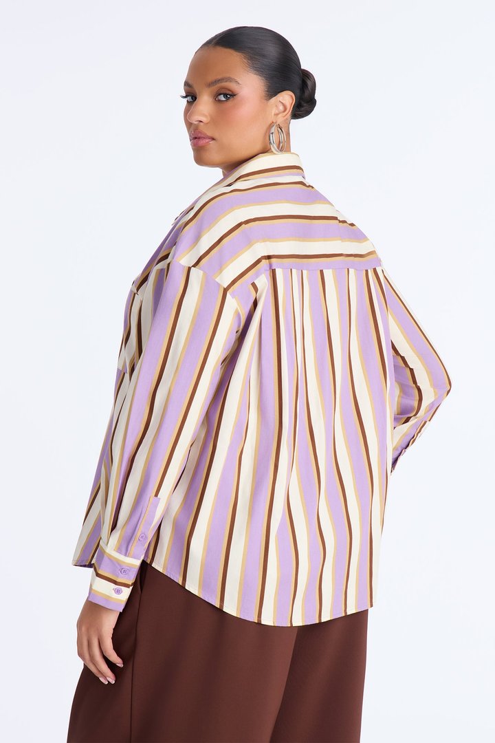 I'm The Main Topic Striped Shirt - Purple/combo