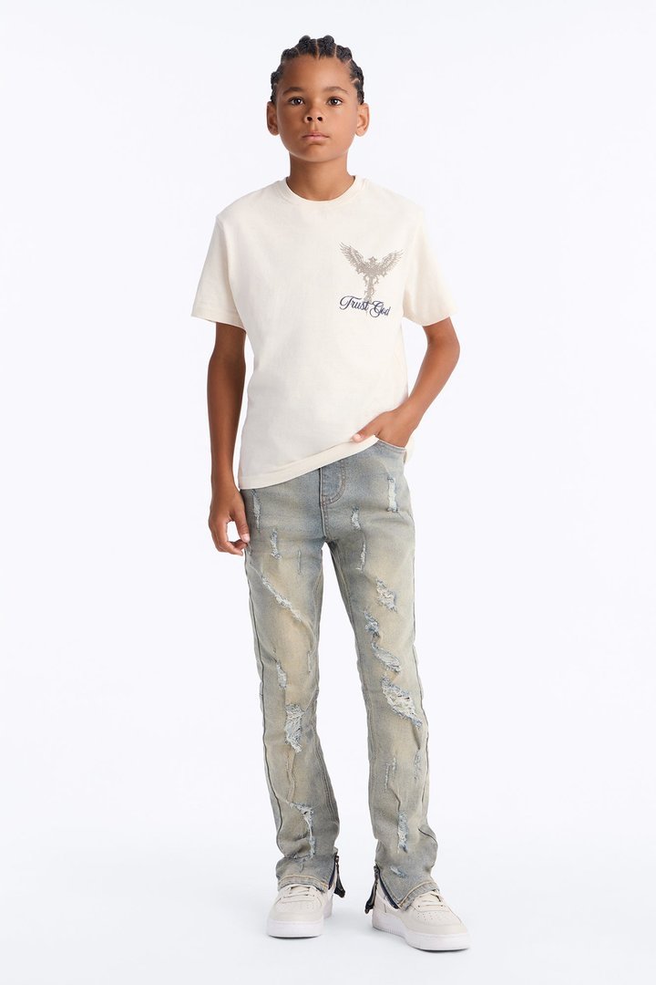 Mini Stay Positive Skinny Jean - Light Blue Wash
