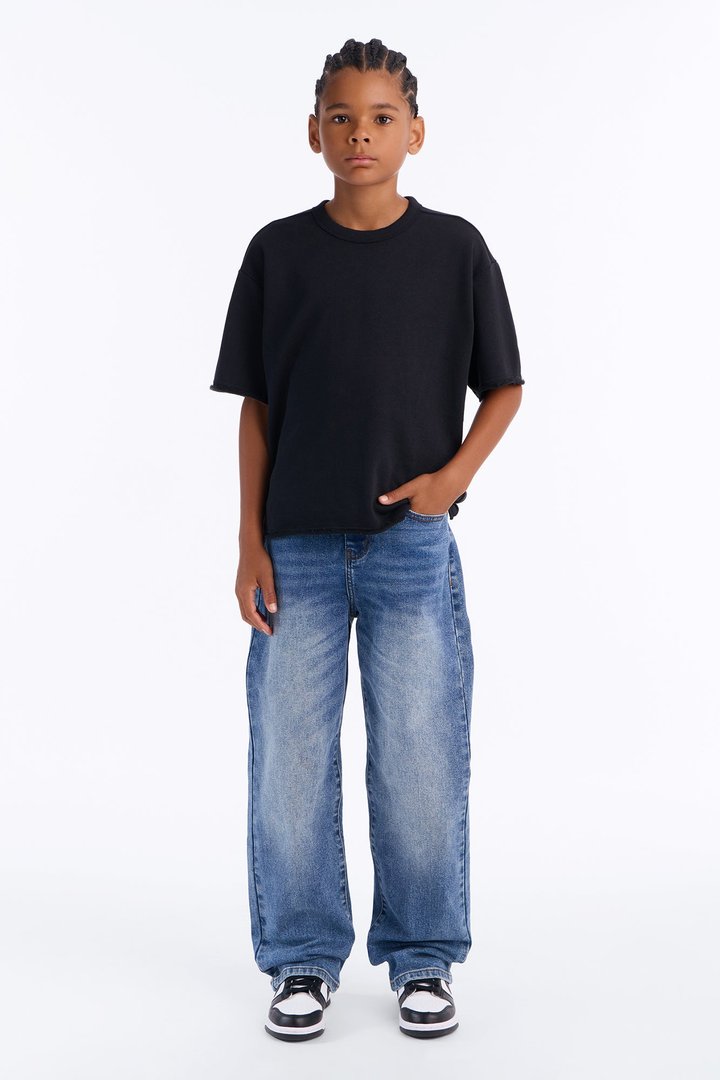 Mini I Like How It Looks Oversized Terry Short Sleeve Tee - Black