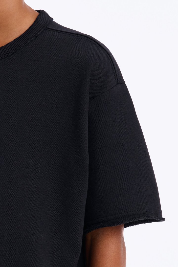 Mini I Like How It Looks Oversized Terry Short Sleeve Tee - Black