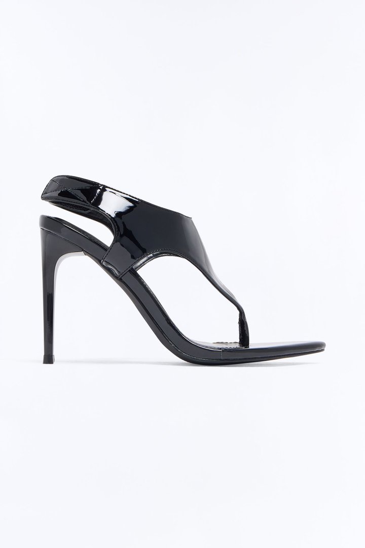 Take Notes Thong High Heels - Black