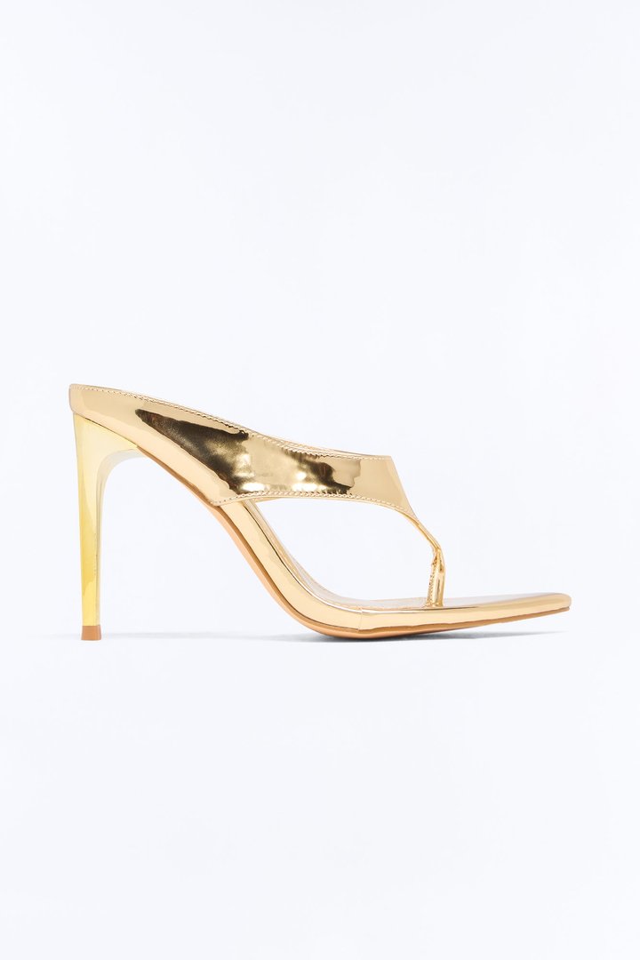 Real One Metallic Thong Heels - Gold