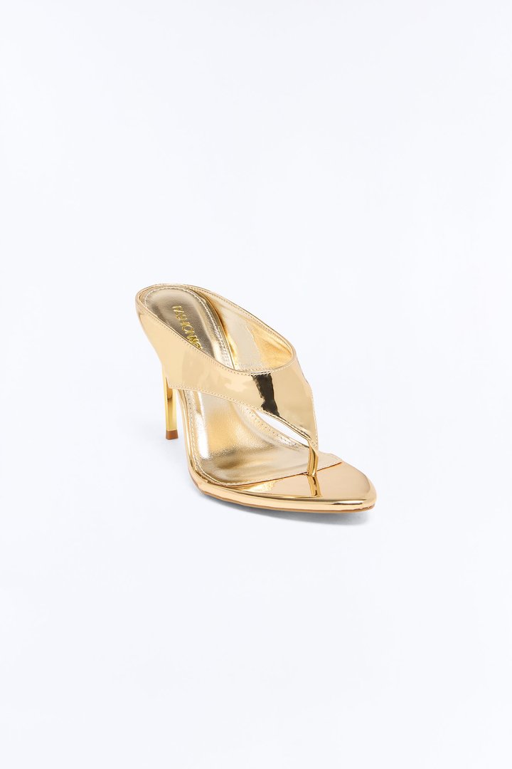 Real One Metallic Thong Heels - Gold