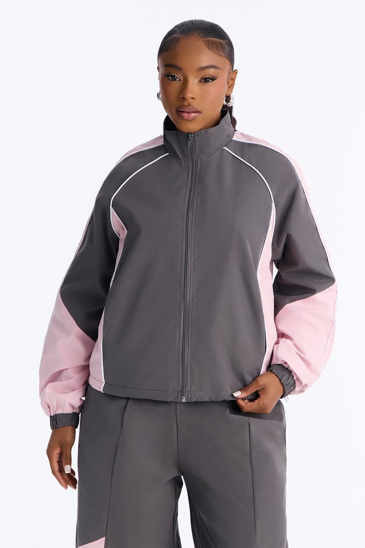 Maison Windbreaker Pant Set - Grey/combo
