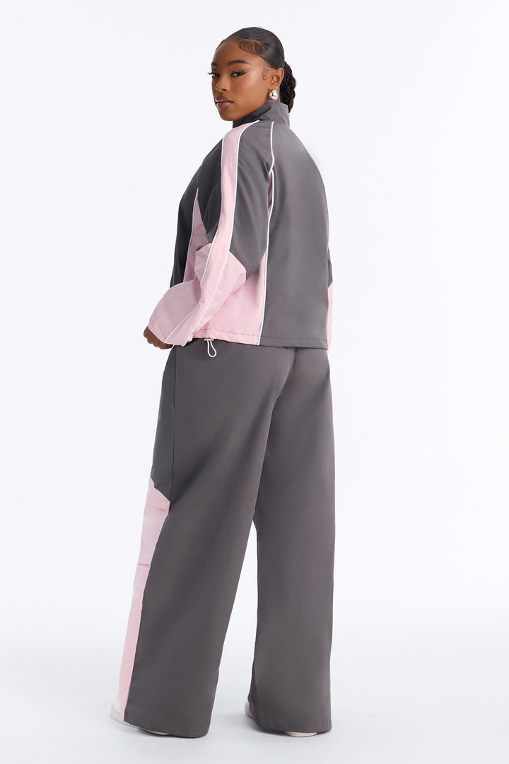 Maison Windbreaker Pant Set - Grey/combo