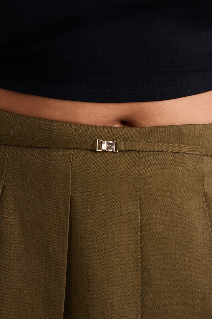 Nessa Pleated Skort - Olive