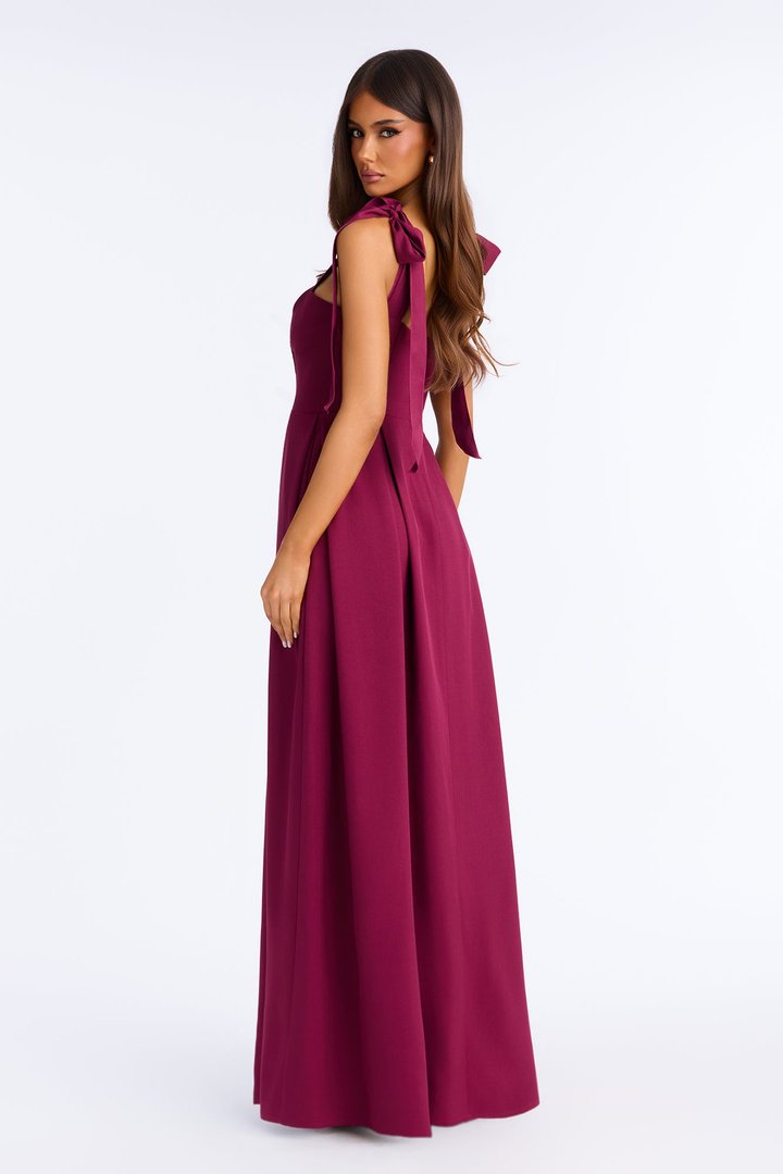 Isabelle Contrast Maxi Dress - Plum