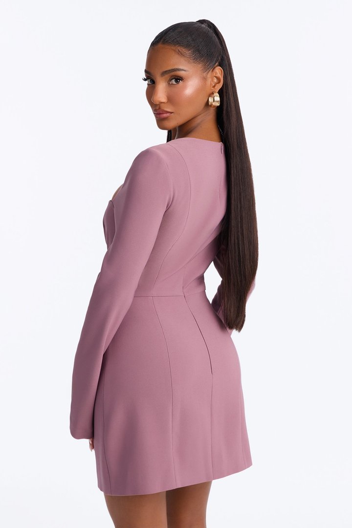 Blaire Square Neck Mini Dress - Mauve