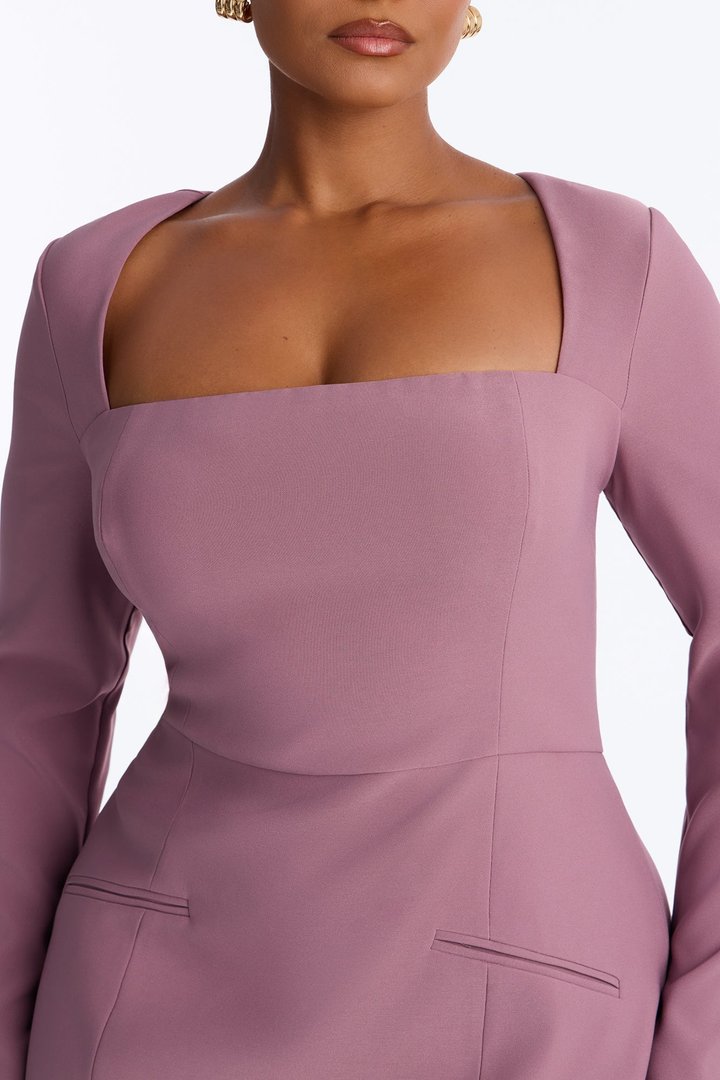 Blaire Square Neck Mini Dress - Mauve