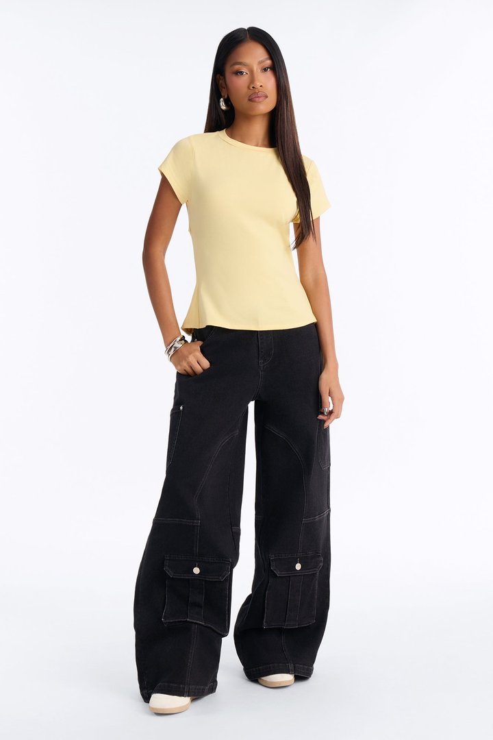 Segal Hook And Eye Short Sleeve Tee - Butter Yellow