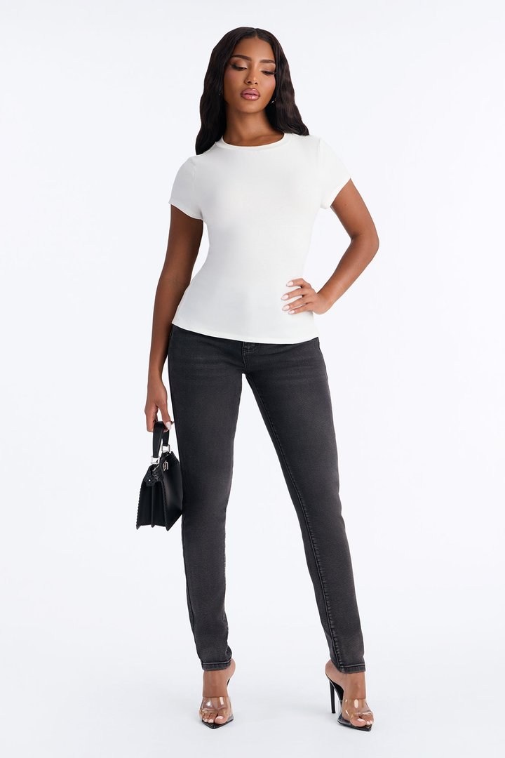 Segal Hook And Eye Short Sleeve Tee - White