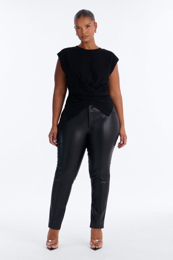 Crossed Up Crew Neck Tee - Black