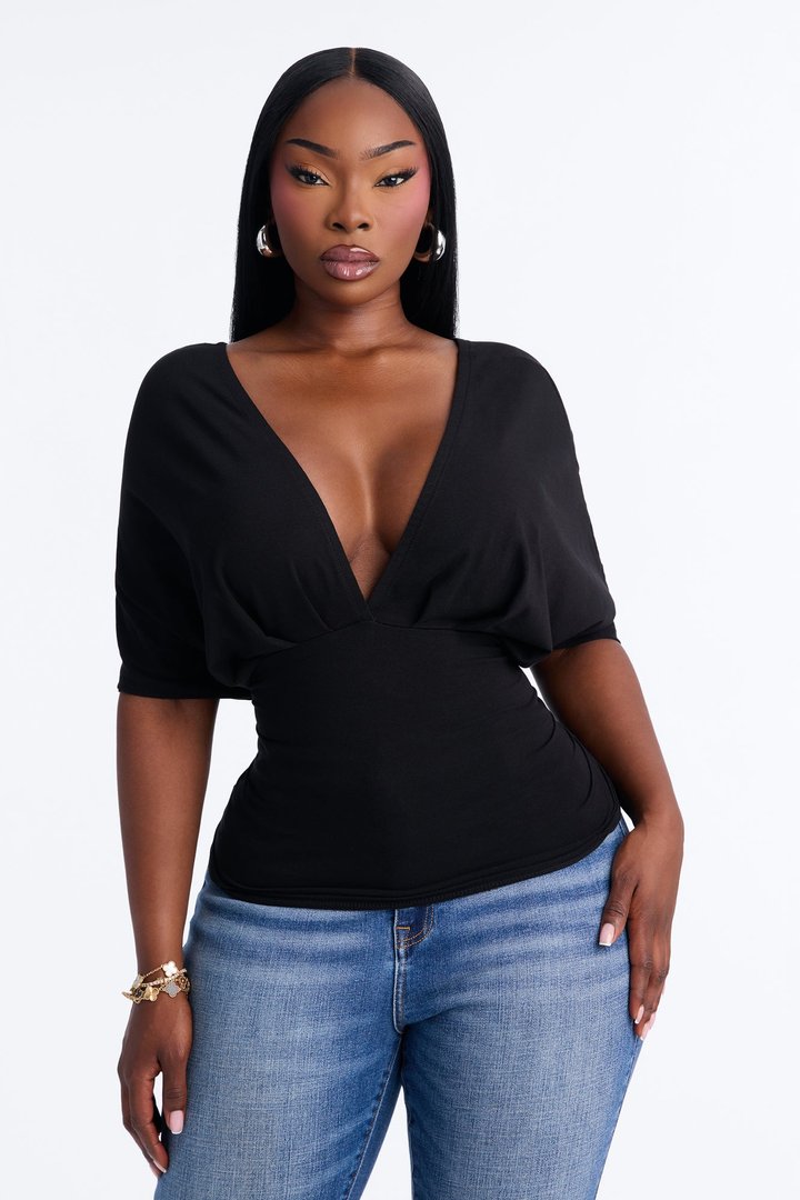Taylor Cinched Waist Ruched Short Sleeve Top - Black
