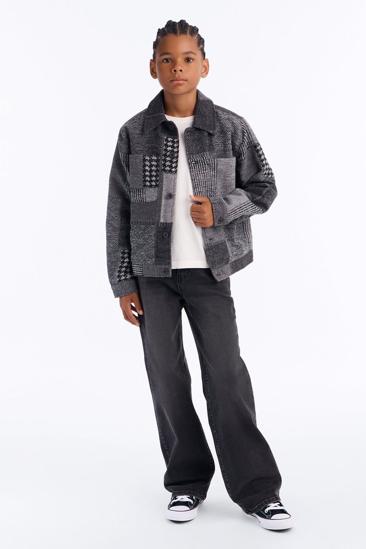Mini They're Satisfied Patch Jacket - Grey