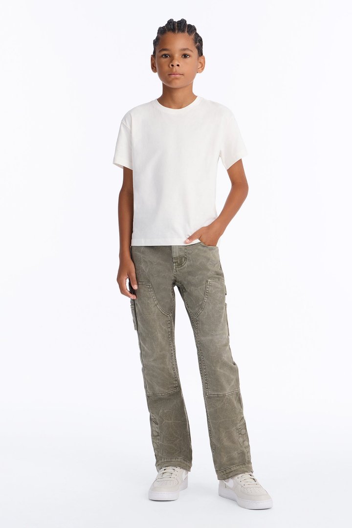 Mini Indestructible Slim Flare Carpenter Pants - Olive