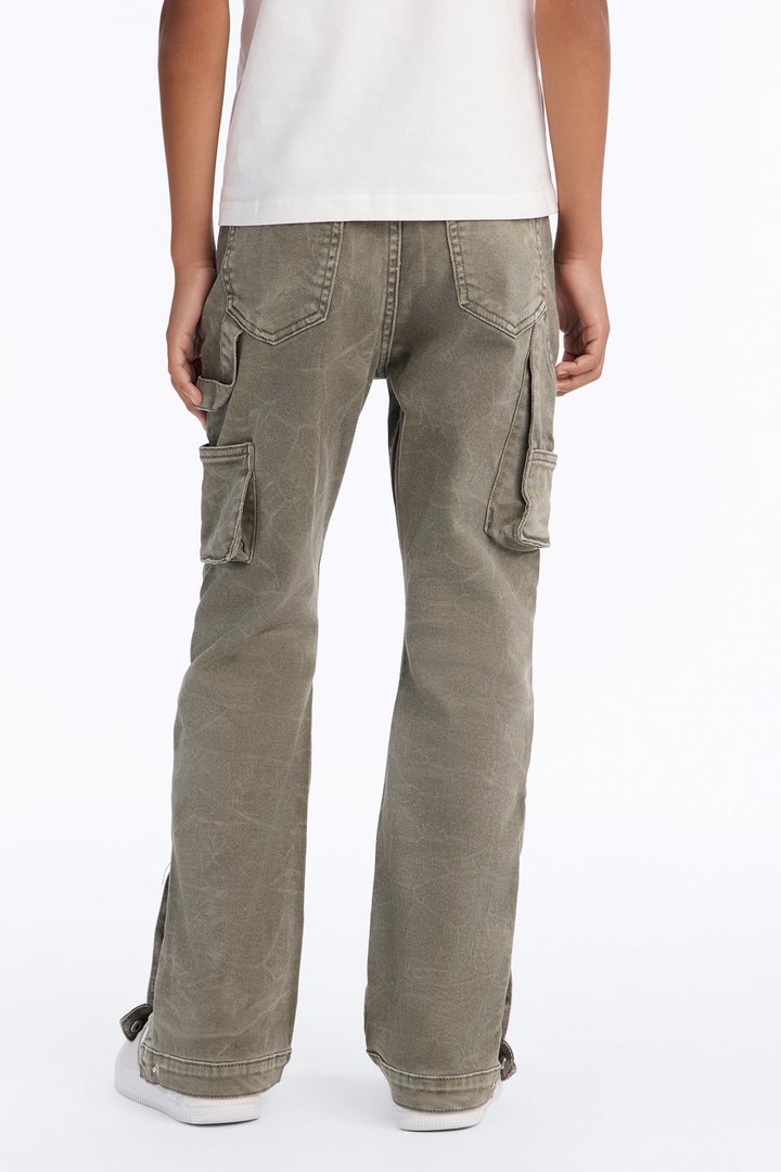 Mini Indestructible Slim Flare Carpenter Pants - Olive