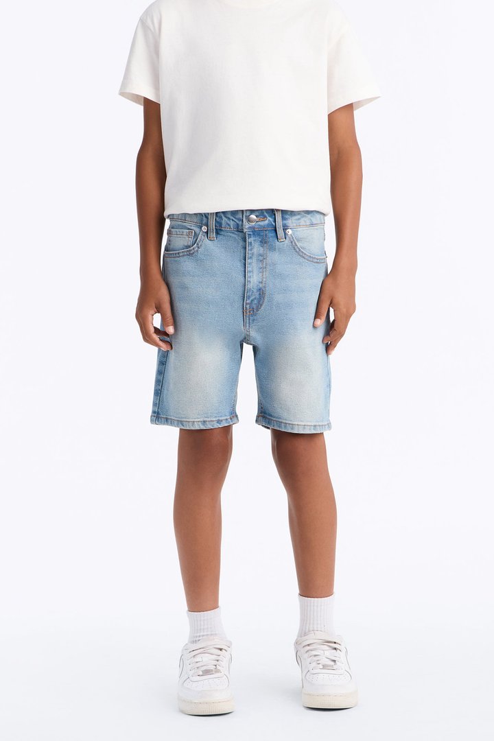 Mini Cornell Slim Denim Shorts - Light Wash