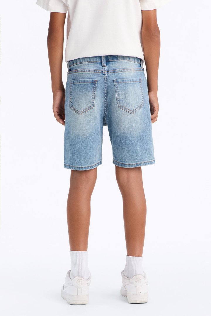 Mini Cornell Slim Denim Shorts - Light Wash