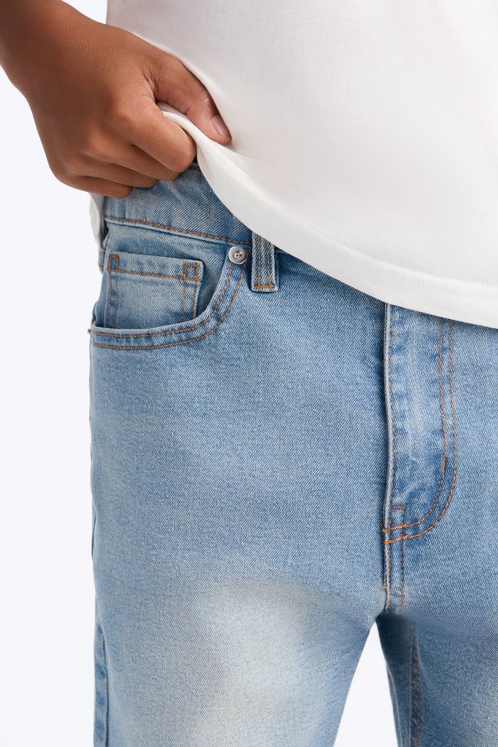 Mini Cornell Slim Denim Shorts - Light Wash