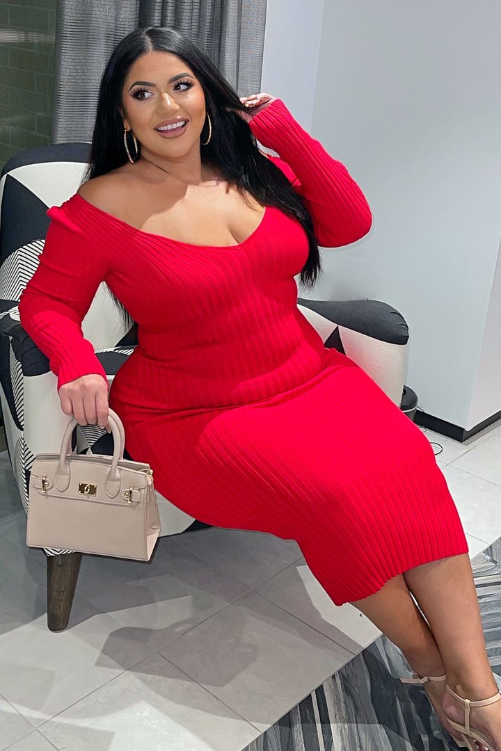 Kallan Knit Dress - Red