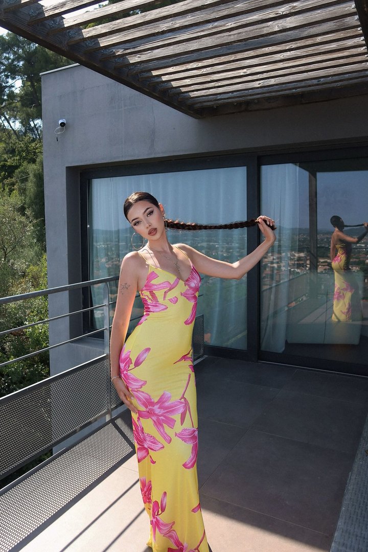 Kelly Floral Maxi Dress - Yellow/combo
