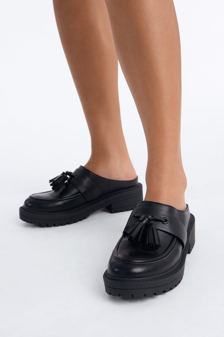 Noble Slip On Platform Loafers - Black